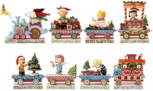 Enesco Jim Shore Peanuts Trem Holiday Oito Car Conjunto de Estatuetas, 4,75 polegadas, Multicolor