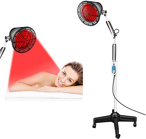 Profey Red Light Therapy Stand, lâmpada de terapia de luz infravermelha com lâmpada de 275W, lâmpada de