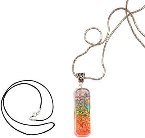 Blessfull Healing Reiki Cura Rainbow Crystal Gemstone Sete Chakra Pipe Forma de Colar Pingente de