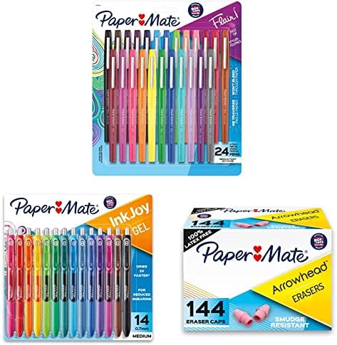 Canetas de ponta de feltro de papel Mate® | Canetas marcadoras de Flair®, ponto médio, variados, 24