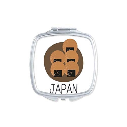 Espelho local de lanche tradicional japonês portátil maquiagem de bolso de dupla face de dupla face