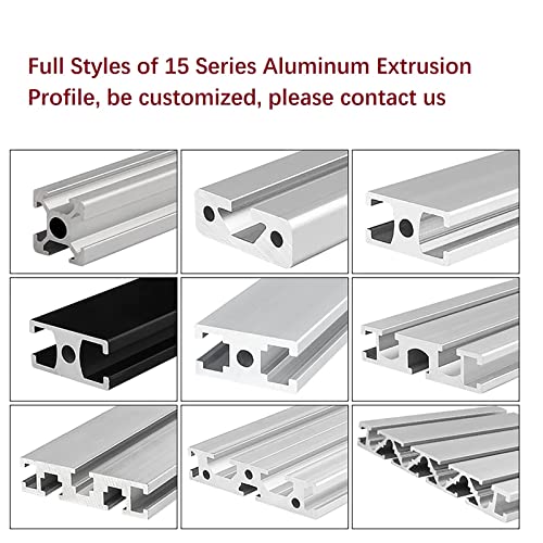 Mssoomm 1 pacote 15100 Comprimento do perfil de extrusão de alumínio 37,8 polegadas / 960mm prata, 15 x 100mm 15 séries T tipo T-slot t-slot European Standard Extrusions Perfis Linear Linear Guide Frame para CNC