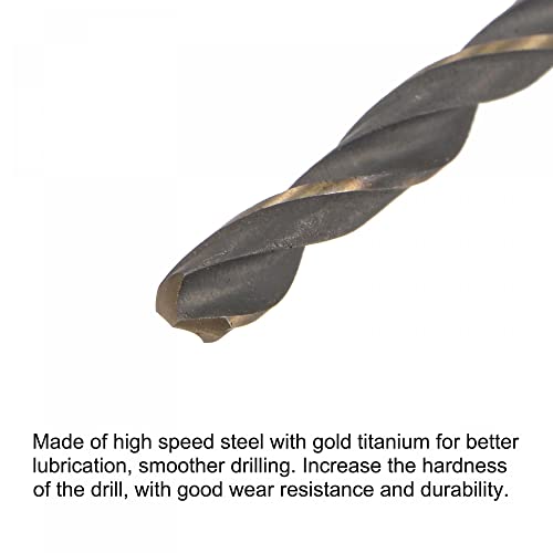 UXCELL High Speed ​​Speed ​​Aço hexágoa Twist Drill Bit, 4,5 mm de perfuração com hastes de 1/4 de polegada de hastidura de 97 mm de comprimento