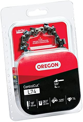 Oregon L74 ControlCut Substituição ChainAw Chain para barra guia de 18 polegadas, 74 links de acionamento, pitch: