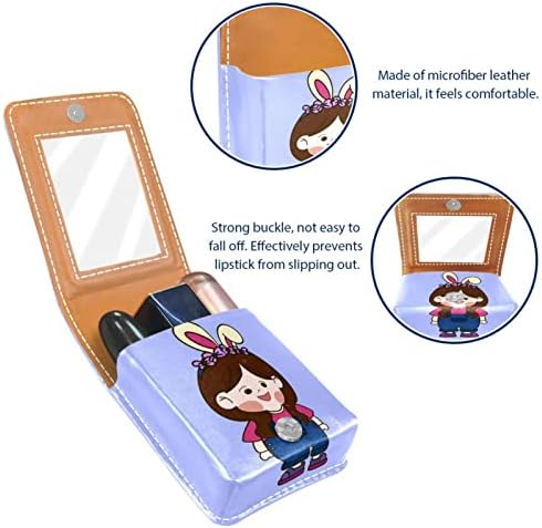 Oryuekan maquiagem batom titular de caixa mini bolsa de cosméticos bolsa de viagem, organizador com espelho
