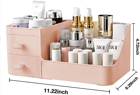 Organizador de maquiagem com gavetas, caixa de armazenamento de mesa de bancada de bancada para bancada