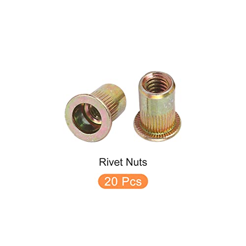 Metallixity Rivet Nuts 20pcs, porcas de inserção com rosca de metal - para fixadores mecânicos de móveis,