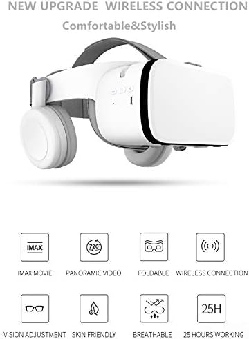 3d VR Headset Virtual Reality VR Para telefone, Capacete sem fio Bluetooth VR Capacete estéreo 110 ° FOV Compatível