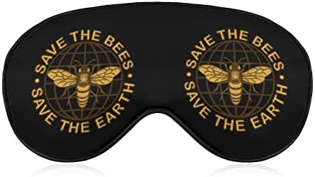 Salve as abelhas máscara de olho impressa no sono tampa de olho macio com tira de cinta ajustável Nónete de viagem