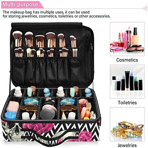 Bolsa de cosméticos para mulheres viagens de viagem com alças com alça de ombro maquiagem Bolsa de zíper da bolsa