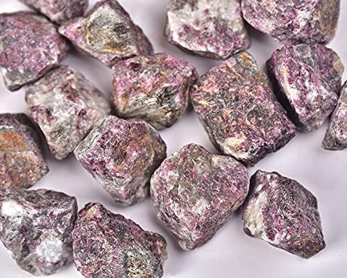 Amoystone Natural Rough Rough Stones Rosa Mineral Turmalina Mineral Raw Stone 14-18pcs Para cura,