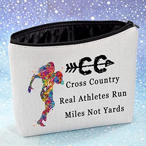 G2TUP Cross Country Lover Cosmetic Bag Cross Country Running Gree para CC Girl Real Atletas Run Miles Not Yards