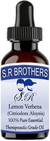 S.R Brothers Lemon verbena puro e natural terapêutico Óleo essencial de grau com conta -gotas
