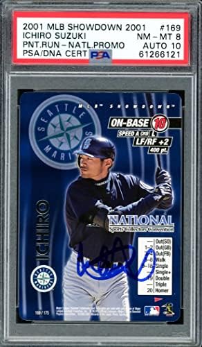 Ichiro Suzuki autografou 2001 MLB Showdown Cartão de estreia Nacional Promo Nacional 169 Seattle Mariners