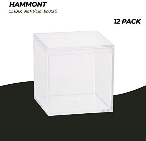 Caixas de acrílico transparente de Hammont - 12 pacote - 2,15 ”x2,15” x2,15 ” - pequenas caixas de