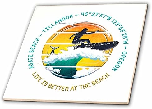 3drose American Beaches - Agate Beach, Tillamook, Oregon Chic Travel Gift - Tiles