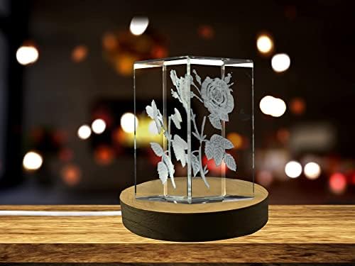 Rose 3D gravado Crystal 3D Gravado Cristal de lembrança/presente/decoração/colecionável/lembrança