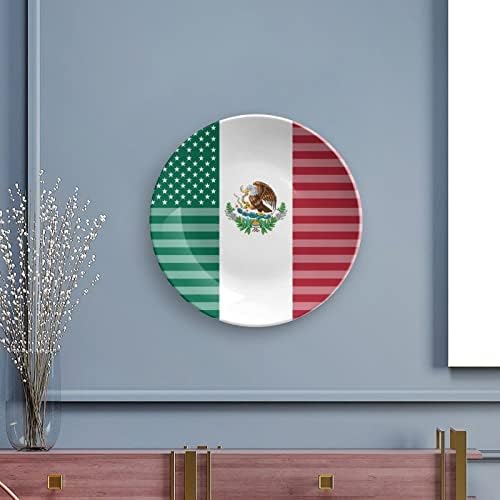 Remix de bandeira mexicana americana Placas decorativas de china de o osso com ornamentos pendurados