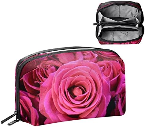 Sacos cosméticos de flores de flor de rosas para mulheres - bolsa estética estética feminina bolsas bolsas