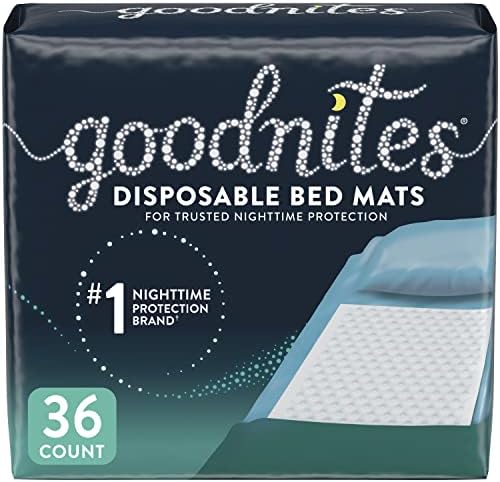 Goodnites descartáveis ​​tapetes de cama para a cama, 2,4 x 2,8 pés, 36 ct