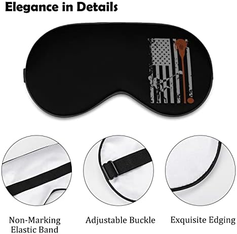 Camisa de bandeira de lacrosse Máscara de dormir com tira ajustável tampa macia tampa de olhos vendados para viagem