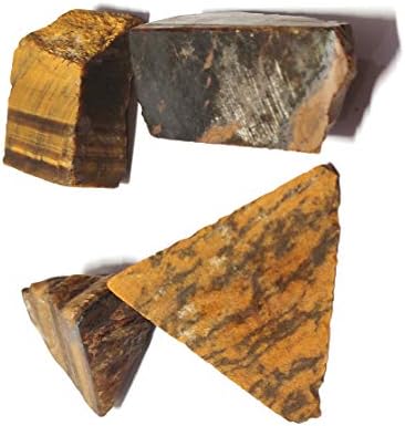 Combo SawCart de pirâmide de cristal orgone tigre olho com símbolo Flower of Life e 4 peças de pedra bruta