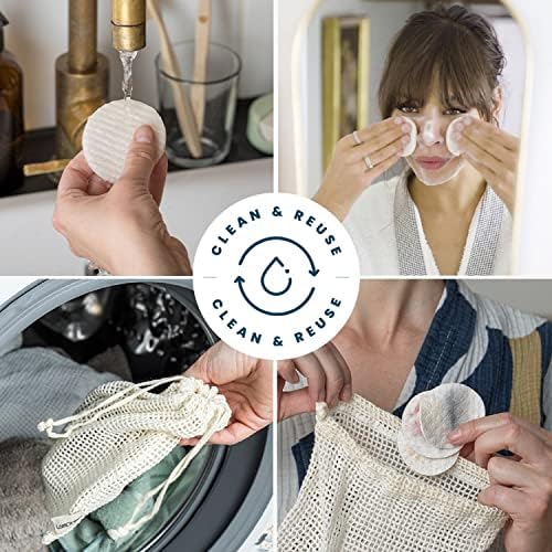 Lastround® Sustainable Rounds de algodão reutilizável para limpeza facial-Removedor de maquiagem ecologicamente