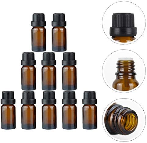 Doitool 20pcs 10ml Garrafas de óleo essencial de vidro Garrafas de armazenamento cosmético garrafas