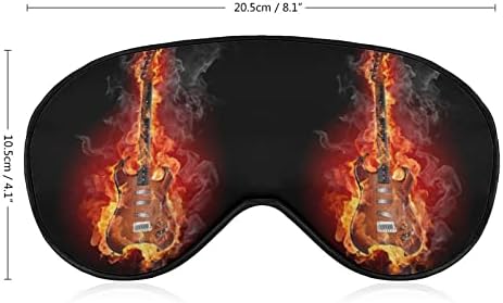 Funnystar Flaming Guitar Guitar Soft Sleep Mask Eye Cober para dormir Blocos perfeitos leves com cinta ajustável
