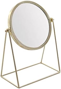 Dodoro Golden Retro Retro de Ferro Pravado Espelho de Maquiagem Europeia Espelho de Espelho portátil Mirror