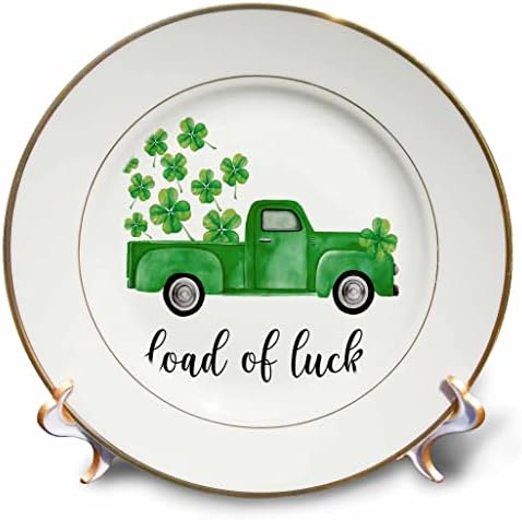 3drose fofo St Patricks Day Truck de quatro trevos de folhas carregados de sorte - placas