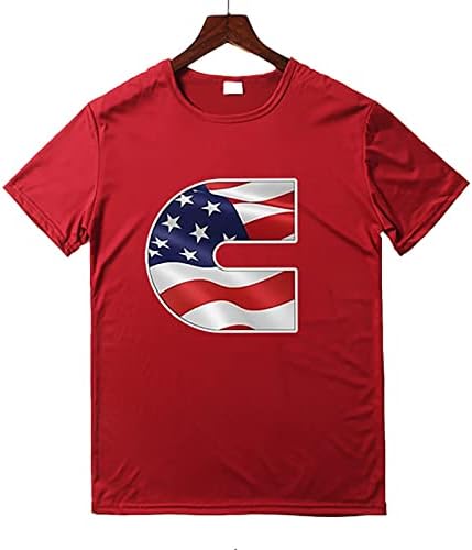 Camisetas de treino masculino de verão BmEgm camisetas gráficas Camiseta Casual 3d 4 de julho Padrão de bandeira