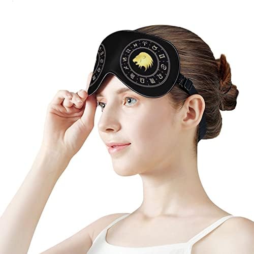 Signo do zodíaco Leo Sleeping Eye Máscara Sombra com a venda de cinta ajustável para viagens de avião