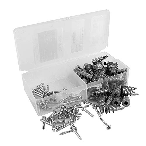 Kit de âncora de metal zip-it sn2zk, 50 parafusos e âncoras