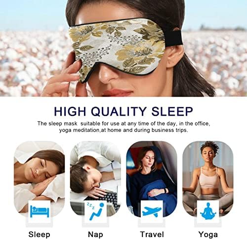 Máscara de sono floral retrô para homens homens suaves confortáveis ​​bloqueando máscara de olho Night -Goldfold