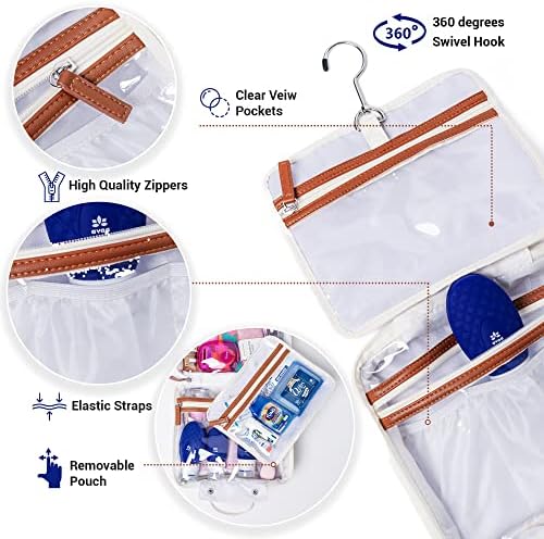 Bolsa de higiene pessoal avaa para viagens Essentials - 4 compartimento de maquiagem de viagens para mulheres