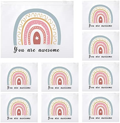 50 PCs Bolsa de Cosmética Rainbow Presentes Inspirados para Mulheres Citações Motivacionais Bolsa