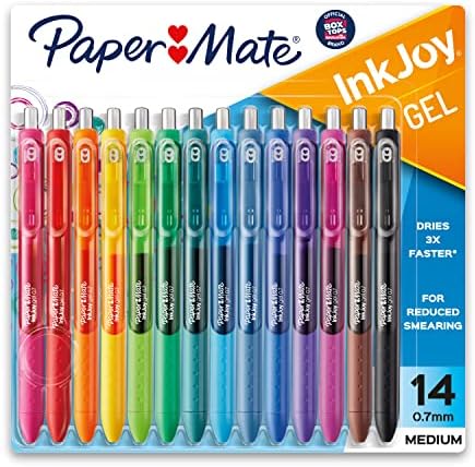 Canetas de ponta de feltro companheiro de papel, ponto médio, preto, 36 canetas e canetas de gel canetas tinta,