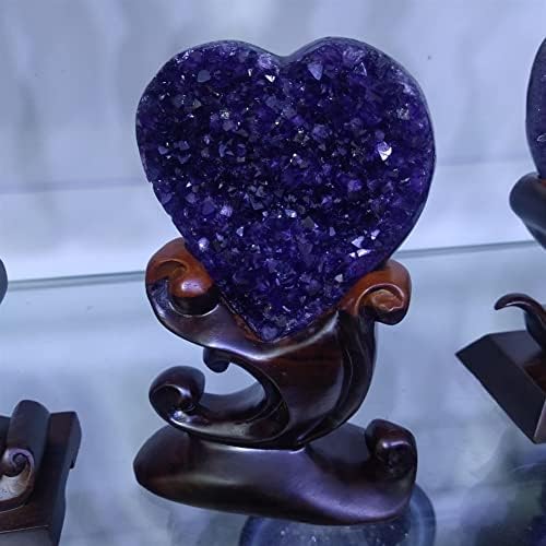 Chanwa 1pcsnatural cristal ametista amor ornamentos em forma de coração Cristais de quartzo jóias minerais