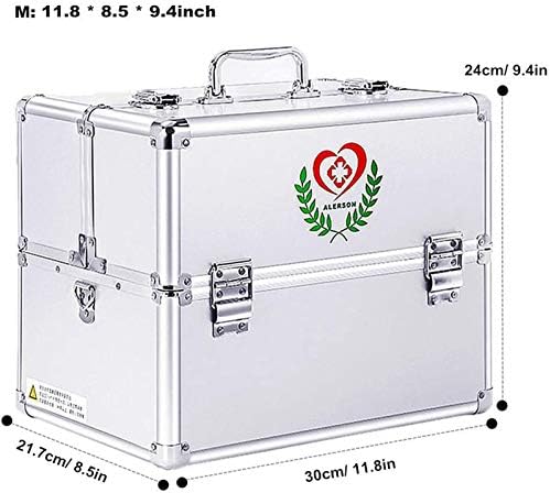 Kit de primeiros socorros ZQTHL, com alça portátil, caixa de armazenamento de medicamentos da Lock