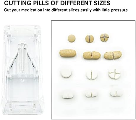 Cortador de comprimidos de 2pcs e divisor com dispensador, comprimidos de corte fácil para vitamina de comprimidos