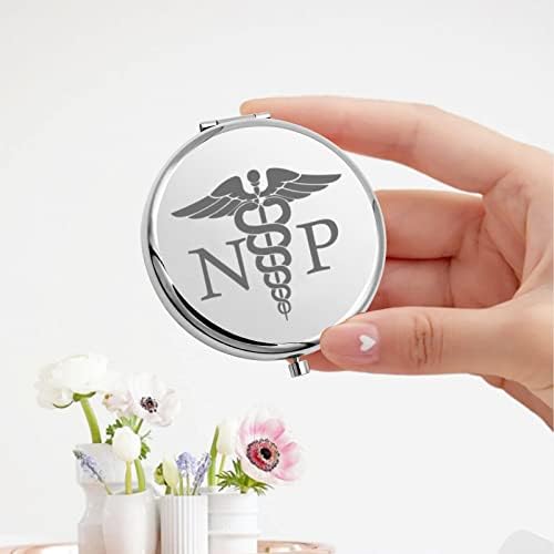 Keychin NP Enfermeira Espelho de Pocket Mirror Enfermeira Presente Espelho de Maquiagem Compacto Para Enfermagem Escola Estudante Graduação