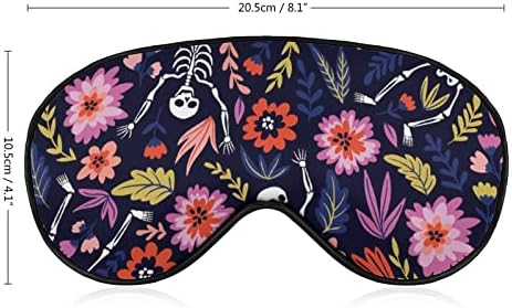 Esqueletos de dança na máscara de sono no jardim floral máscara ocular portátil macia com cinta ajustável para homens mulheres