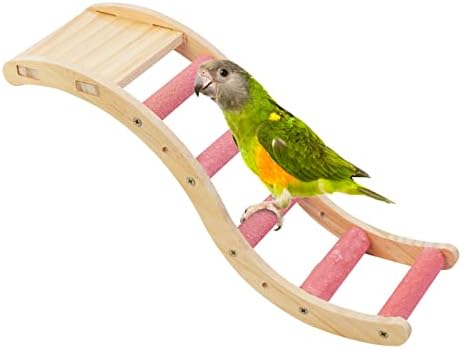 Brinquedo de madeira de madeira de madeira, papagaios de animais de estimação Ponte de escalada,