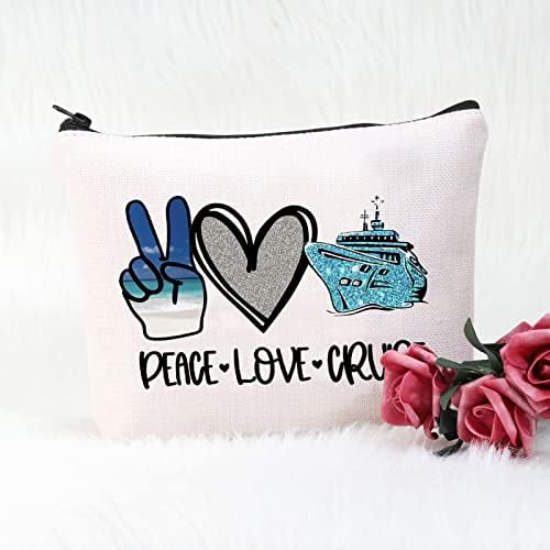 Pofull Cruise Travel Gift Cruise Amante Presente Paz Paz LOVE Cruzeiro Bag Cosmético Presente de férias