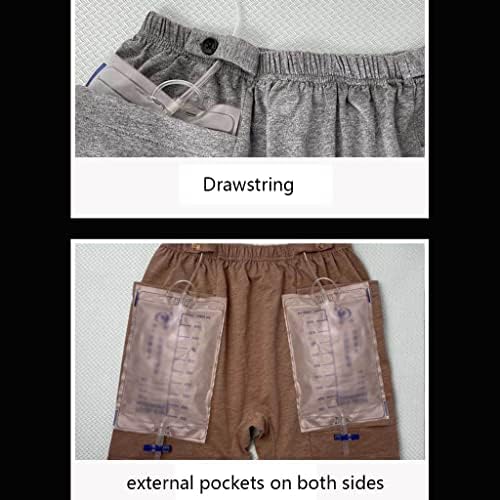 Cuidados com incontinência urinária shorts de algodão com bolso para mulheres idosas e homens roupas de cuidados