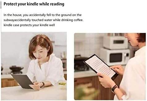 Caso para a Kindle Voyage 7ª geração - Padrão de proteção de couro PU, com acordar/sono automático