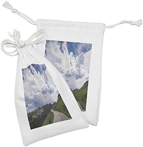 Conjunto de bolsas de tecido de viagens de Ambesonne de 2, Parque Nacional de Yellowstone Wyoming,