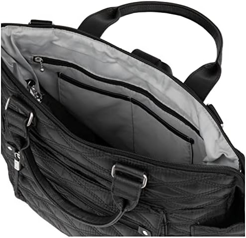 Baggallini feminino 3 em 1 3 em 1 mochila conversível com pulseira de telefone RFID, colcha preta, tamanho