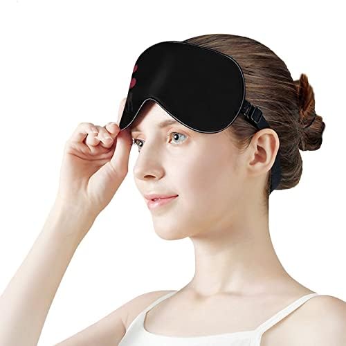 Corações e lhamas dormindo cegos máscara de olho fofo capa noturna engraçada com alça ajustável para mulheres